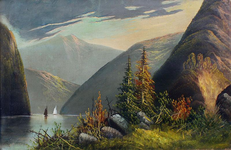 Mountain lake landscape, unknow artist